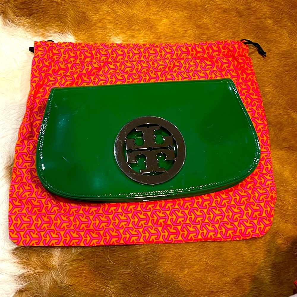 Tory Burch patent leather clutch